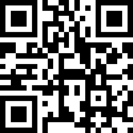 A qr code with a few squares Description automatically generated